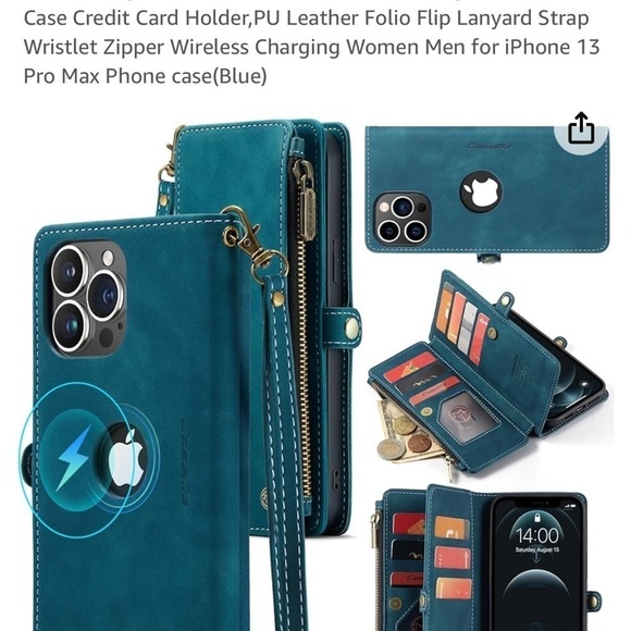 CASE ME IPHONE 13 PRO MAX MAGSAFE WALLET CASE CREIT CARD HOLDER NEW - Picture 2 of 7